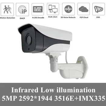 

2PCS Sony IMX335+3516EV300 5MP Megapixel IP Outdoor Bullet Camera 2592*1944 H.265 IP66 WaterProof IR-Cut NightVision Onvif P2P