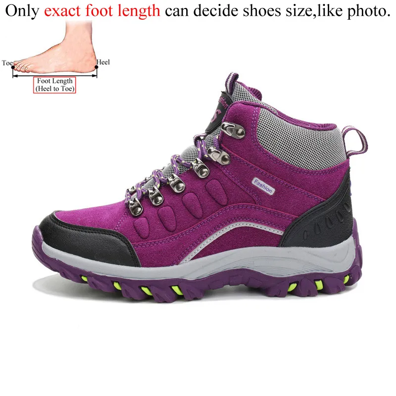 Треккинговые ботинки, уличные водонепроницаемые женские Треккинговые ботинки, мужские альпинистские Трекинговые горные кроссовки, botas senderismo, женские Трекинговые ботинки - Цвет: Thin Purple