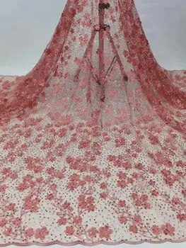 

2020 High Quality nigerian tulle fabric French Tulle lace for Women Dress Embroidered Sequins Lace Fabric Africain lace fabric