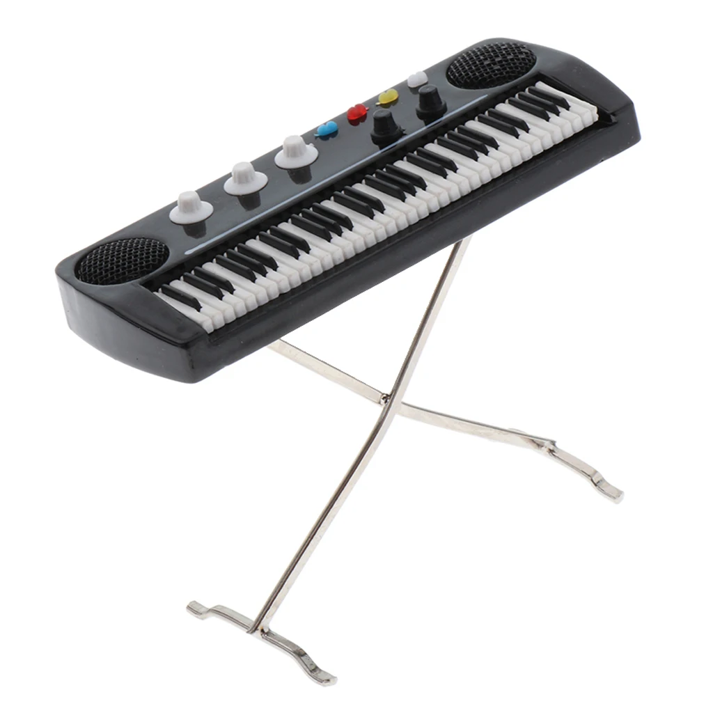 1/12 Musical Instrument Model for Doll House Music Room or Bedroom or Fairy Garden Decoration - Mini Keyboard Piano