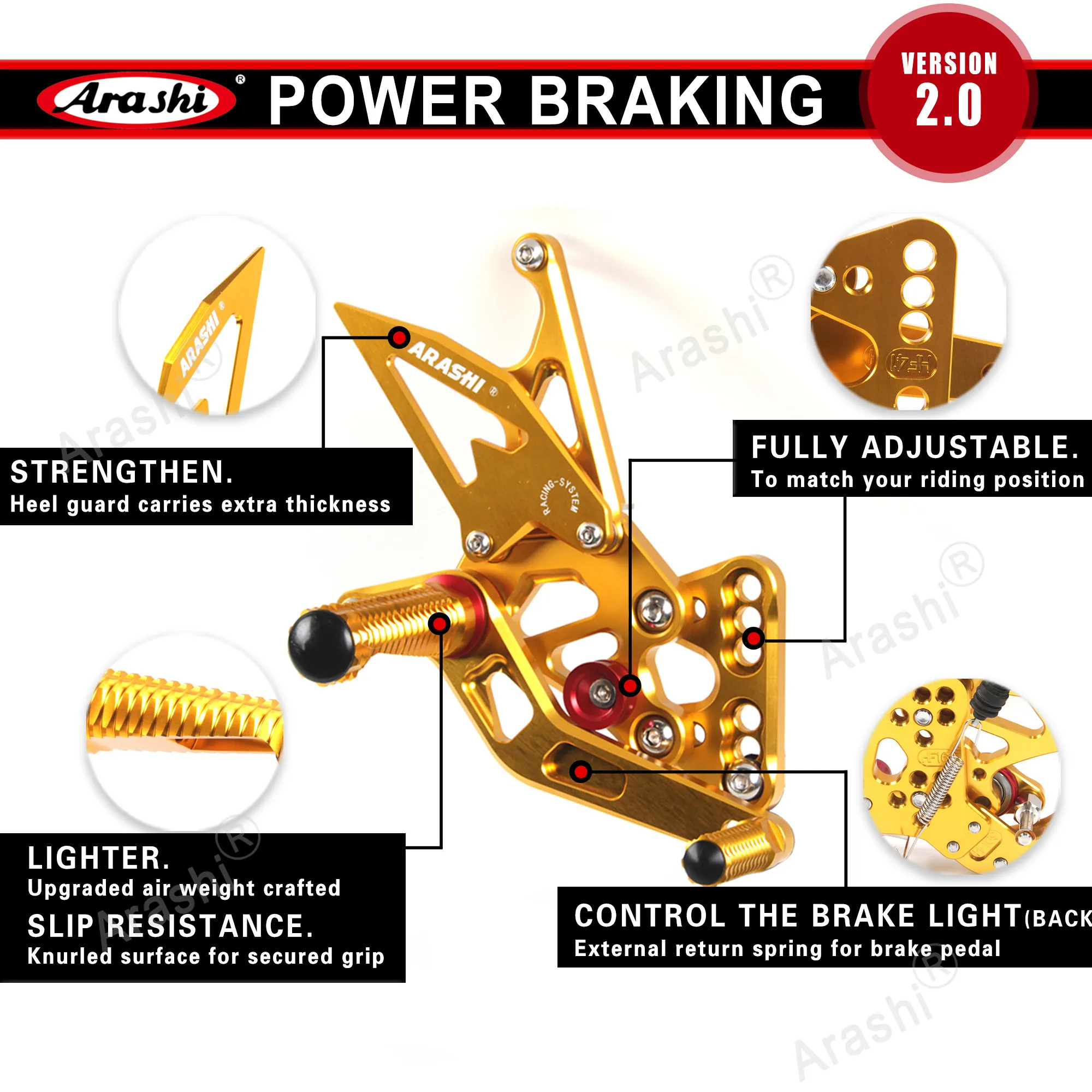 Arashi ZX10R / ABS / KRT 2023 2022 2021 QS CNC Adjustable Footrest