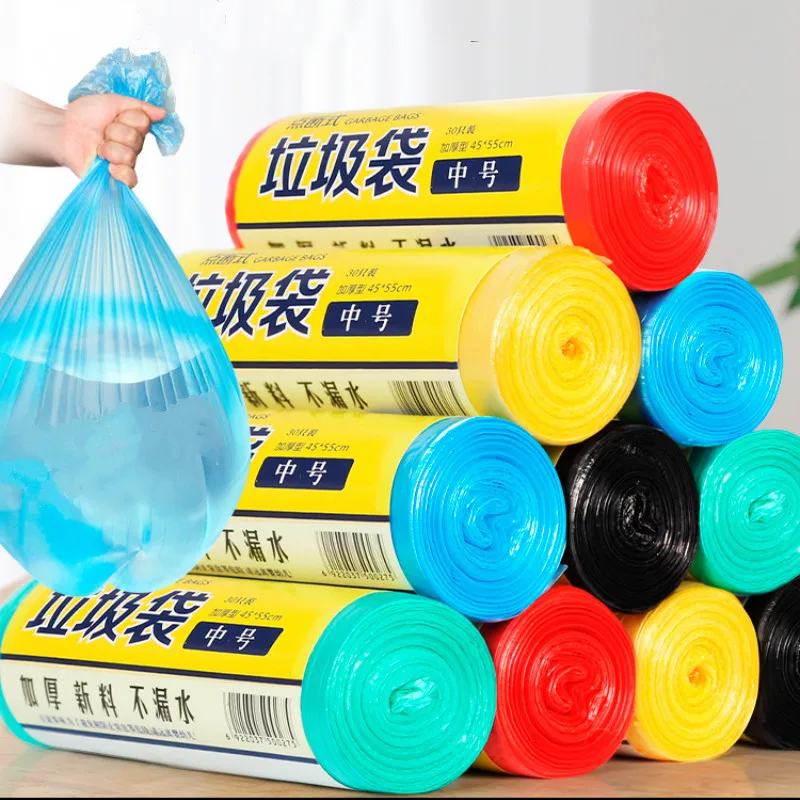 

10Rolls Strong Thicken Plastic Garbage Bag Household Supplies Vest Style Storage For Trash Bag Home Waste Trash Bag