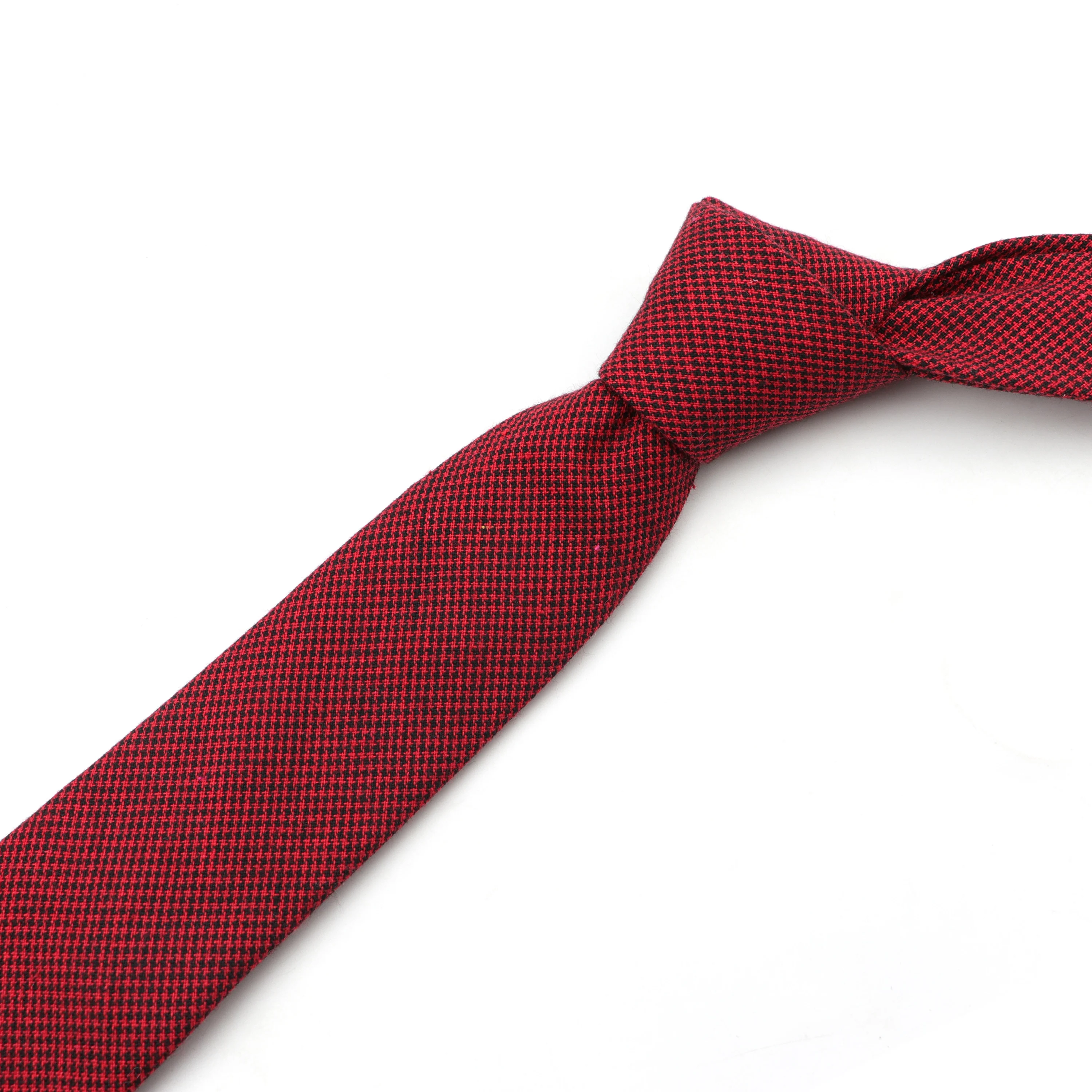 Pure Colorful Mens Fashion Tie Casual Cotton Plaid Striped Necktie 6CM Width Narrow Wedding Business for Men