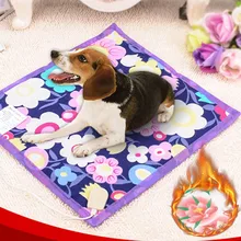 ¡2019 Transer creativo caliente! 40*40cm mascota caliente de calor eléctrico almohadilla térmica manta cama perro gato Dropshipping almohadilla eléctrica para mascotas(China)