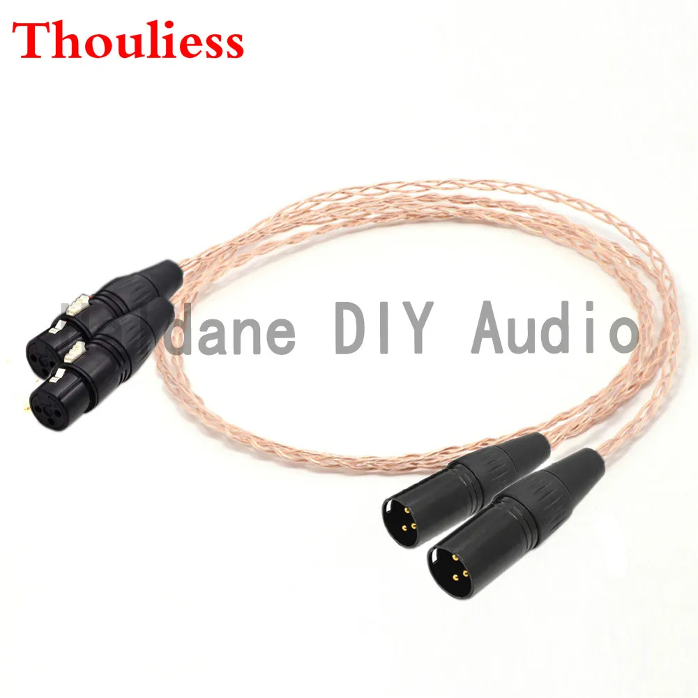 

Thouliess Pair Bold Version 8CU Single Crystal Crystal HIFI XLR Male to Female Leads Balanced Audio Cable for Amplifier CDplayer