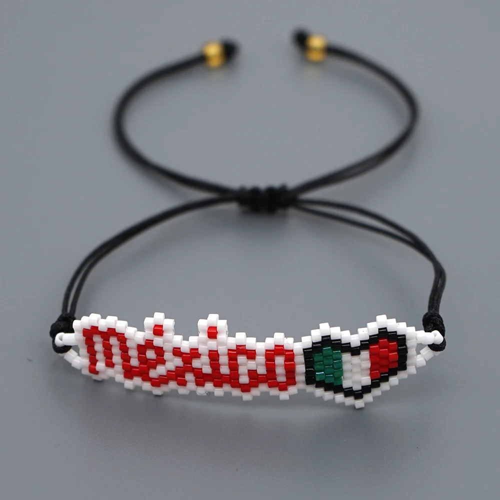 Go2boho, Мехико, браслеты с буквами, MIYUKI, браслет для женщин, мексиканская форма сердца, браслеты, Mujer Moda, ювелирные изделия, дружба, Bileklik