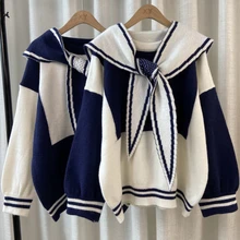 

Color Blocked Loose Sweater Women's Autumn New Large Sweater Long Sleeve