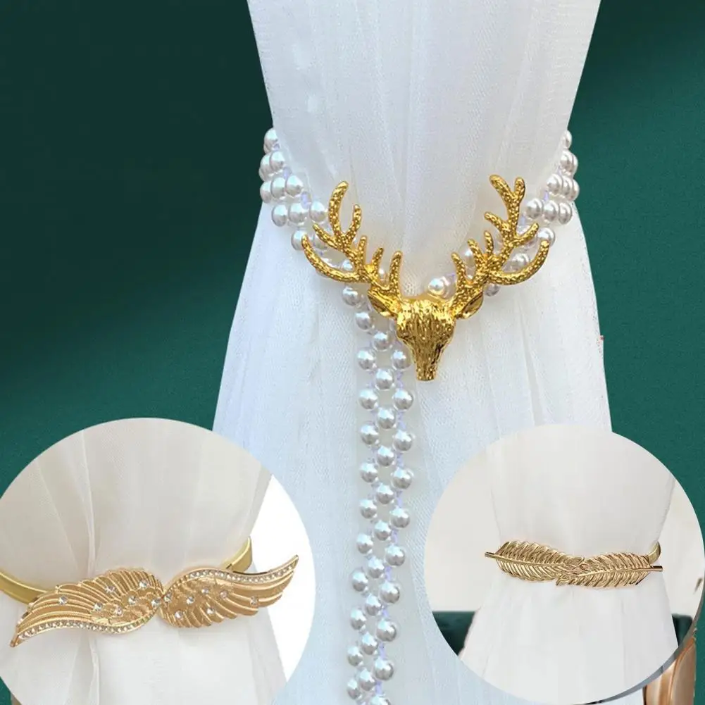 Pearl Elk Leaves Curtain Clip Curtains Holders Tieback Buckle Clips