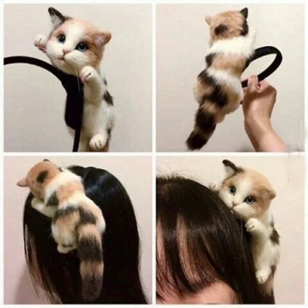 

Hair Accessories Cute Cat Headband Lady and Girls Sweet Party Hair Band Wool Felt Plush Toys Lovely Hair Accessories