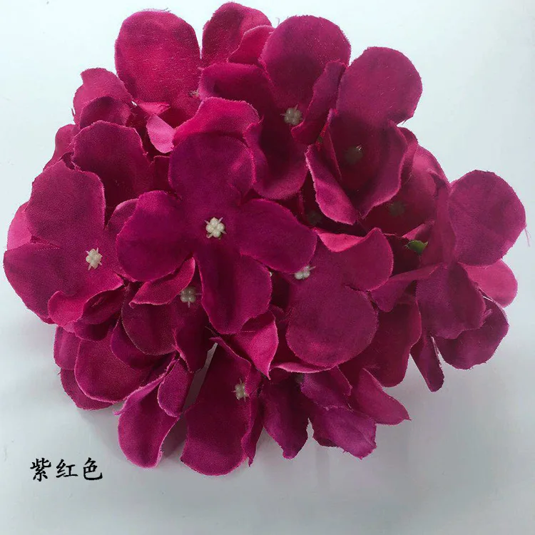 Kyunovia, 50 шт., искусственная шелковая Гортензия, цветок, голова, шар, хризантема, свадебная дорожка, домашний отель, сделай сам, цветок, настенные аксессуары BY60 - Цвет: Color  15