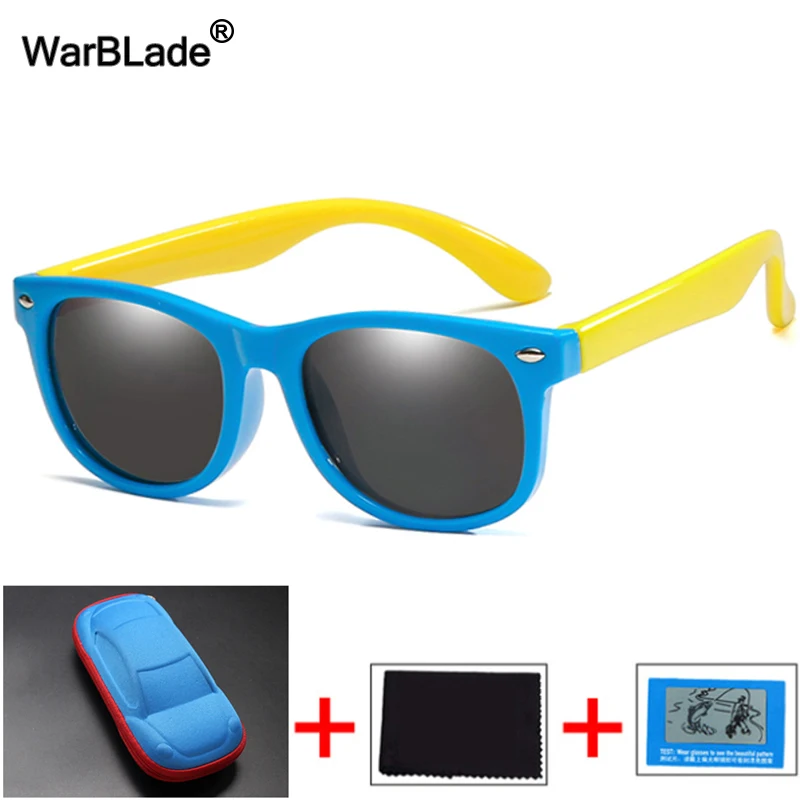 WarBlade Polarized Kids Sunglasses Silicone Flexible Children Sun Glasses UV400 Fashion Boy Girls Baby Shades Eyewear with Boxes polarized sunglasses kids sunglasses