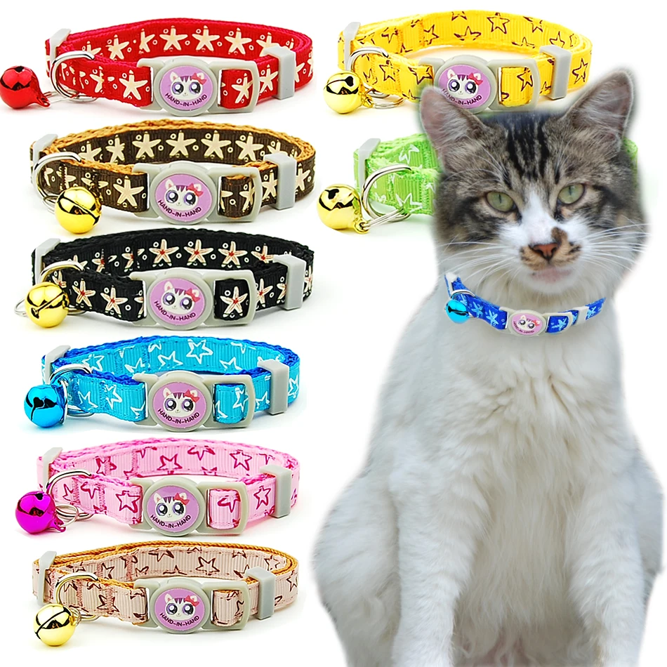 

3 pieces/lot Cat Collar Breakaway Safety Adjustable Pet Supplies Kitten Starfish Puppy Cats Necklace Pet Accessories