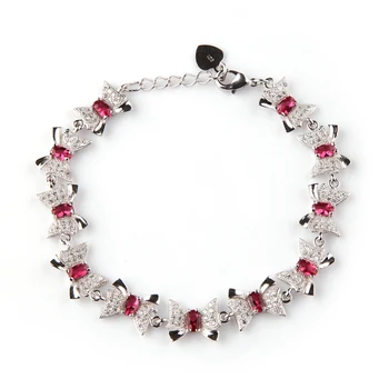 

SHUNXUNZE Luxury Vintage Wedding Bracelets Jewelry & Accessories for women dropshipping Red Cubic Zirconia Rhodium Plated R3268