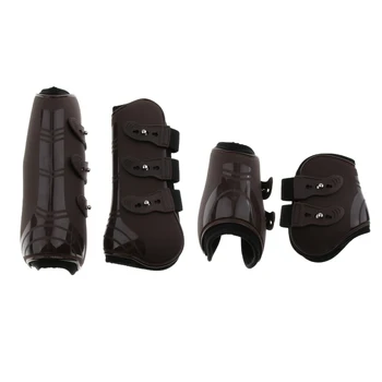 

2 Pairs Open Front Horse Exercise Jumping Boots, Tendon and Fetlock Leg Support Boots for Training, Riding, Eventing