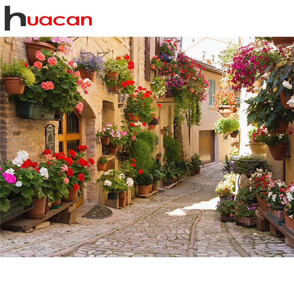 Huacan алмазная вышивка полная выкладка распродажа цветы природа картина стразами