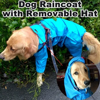 

Large Dog Raincoat Waterproof Dog Cothes for Medium Large Dog Pet Clothes Raincoat with Hat Waterproof Dog Coat Big Pet Clothes