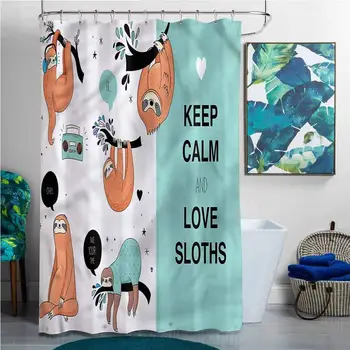 

Shower Curtain Animal Australian Sloth Tribe Bathroom Decoration W36x72L