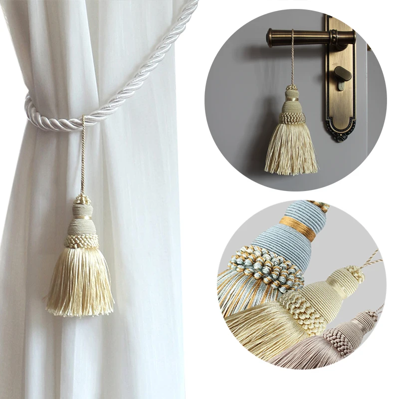 4pcs Tassel Hanging Pendant Curtain Accessories Fringe Silk Thread Pendant Decoration Handmade Crafts Key Tassels