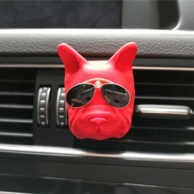 Креативные Автомобильные украшения бульдог автомобиль кондиционер выход духи клип интерьер ароматерапия освежитель воздуха диффузор - Название цвета: Red