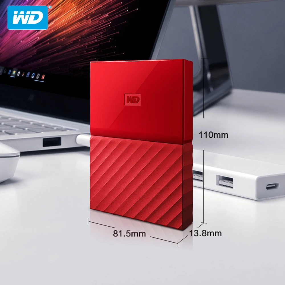 Портативный внешний жесткий диск Western Digital My Passport HDD 1 ТБ 4 USB 3 0 с кабелем Windows Mac 100%