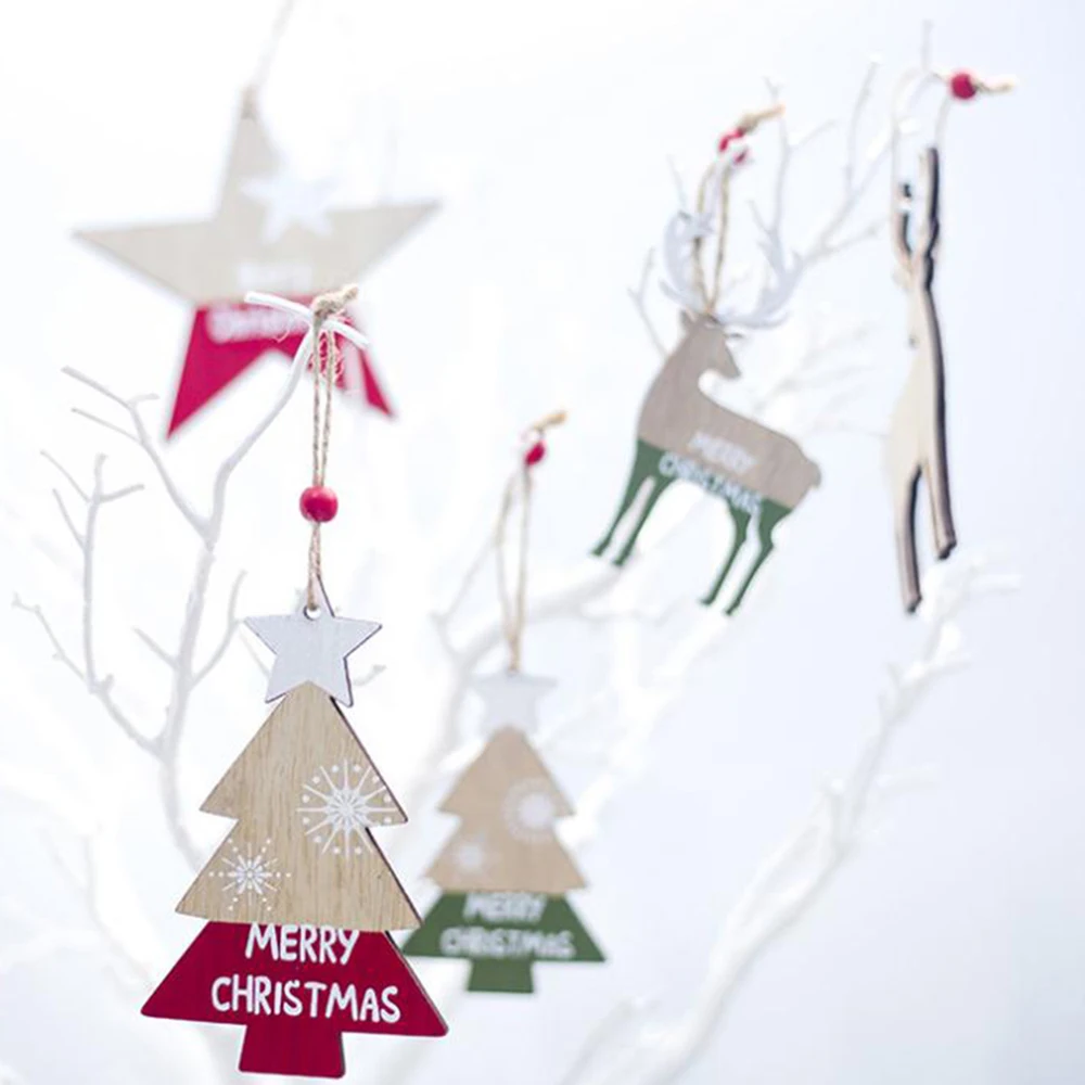 2 шт рождественские деревянные украшения расписные буквы DIY елочные украшения Рождественские украшения