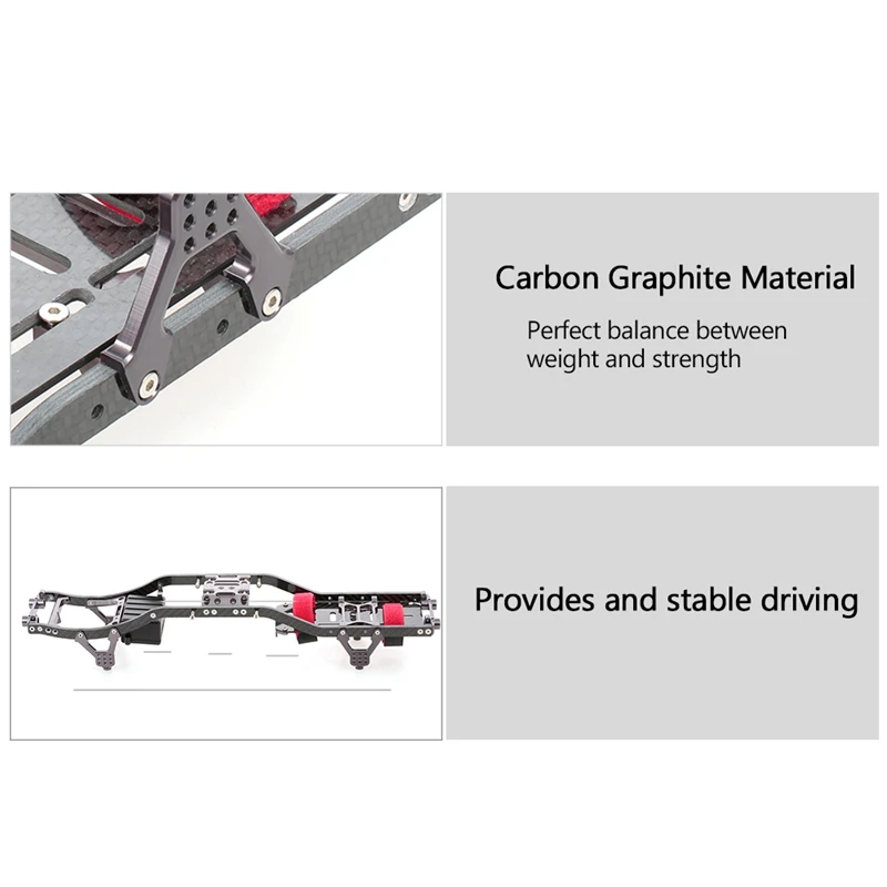 SCX10 рама балка карбоновое волокно Шасси Рама рельсы для 1/10 осевой SCX10 RC Гусеничный грузовик внедорожный автомобиль