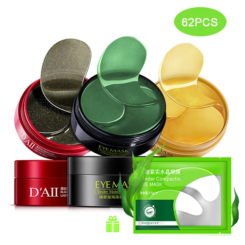 

Collagen Eye Patches 62PCS Eyes Patch Mask Anti Wrinkles Dark Circles Bags Ageless Hydrogel Anti-Aging Korean Gel Fast Ship LH