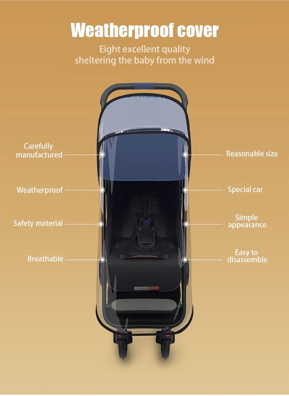 IMBABY, аксессуары для коляски, дождевик, полный Чехол, ветрозащитный, водонепроницаемый+ москитная сетка, детская коляска+ передний подлокотник, u-образный поручень