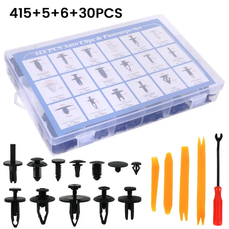 Cena 456 sztuk klipy samochodowe zestaw ustalacz Push panel drzwi elementów złącznych wykończenia klapa błotna zestaw klipsów akcesoria do wnętrza samochodu