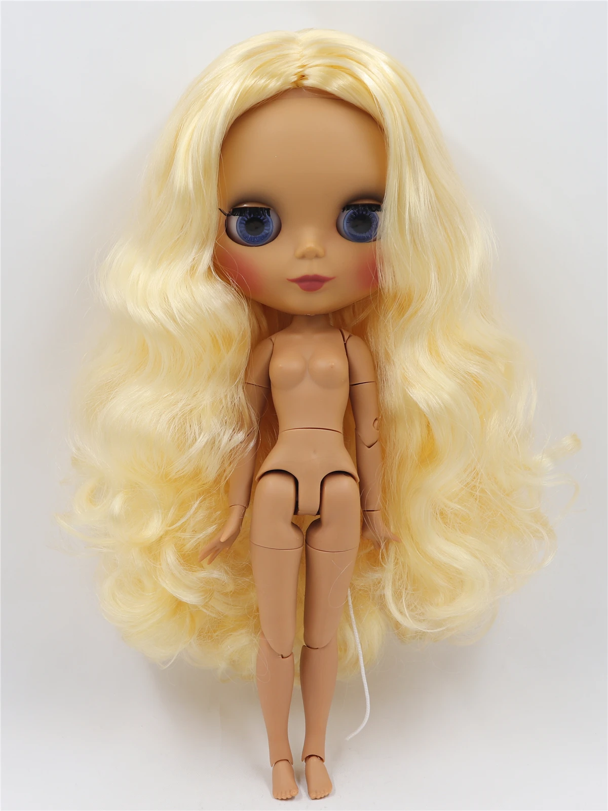 Neo Blythe Doll with Blonde Hair, Dark Skin, Matte Cute Face & Custom Jointed Body 2