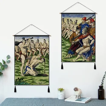 

Grand Voyages 1596 History Illustration Hanging Cloth Cotton Line Paintings Posters Home Decor Wall Hanging Tapestry Gift
