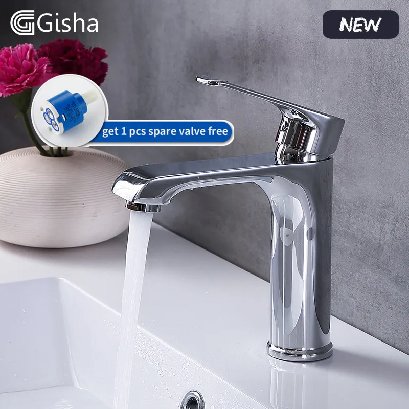 Gisha смеситель для воды, кран для раковины, кран для ванной, смеситель для раковины, смеситель на одно отверстие, латунный кран, водопад, смеситель для унитаза, смесители