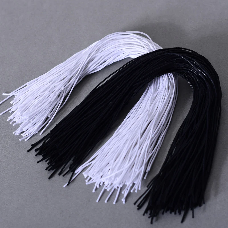Black White Waxed Cotton String Cord for Garment Tags Hand Threading Clothing Accessories Rope 1.5mm