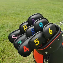 9Pcs/Set Golf Iron Head Cover 4-9,P,S,A,Club Head Cover Embroidery Number Case Sport Golf Training Equipment Accessories
