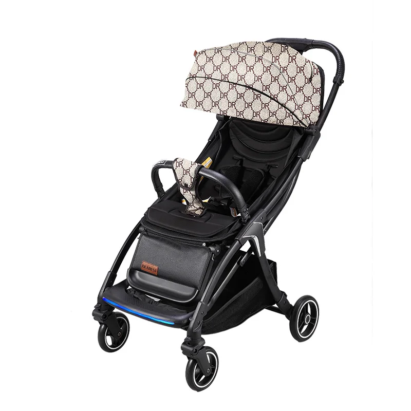 LeatherDR IMBABY быстро складывающаяся детская коляска со съемным навесом, детская коляска, легкая детская коляска, детские автомобильные товары - Цвет: LeatherDR
