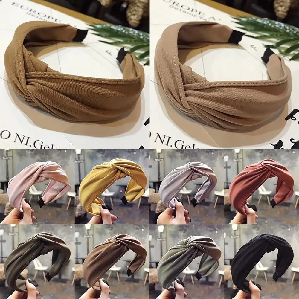 

1Pcs New Womens Headband Twist Bow Knot Cross Tie Cloth Elastic Hair Band For Girl Wide Shape Style Tools Hair Accessories