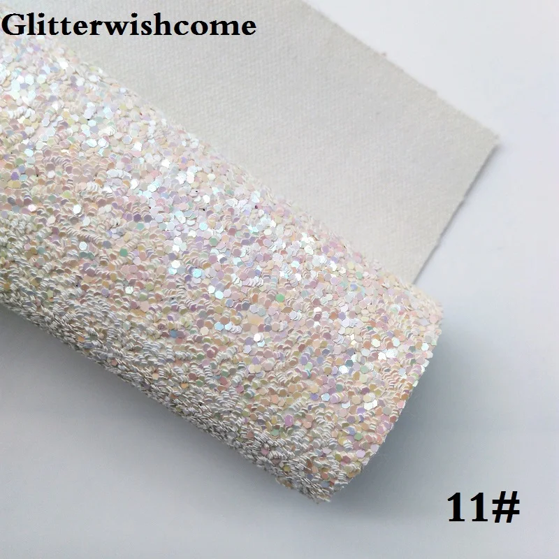 Glitterwishcome 21X29 см А4 Размер синтетическая кожа, плотная блестящая кожа, искусственная ткань из искусственной кожи винил для бантов, GM023A - Цвет: 11