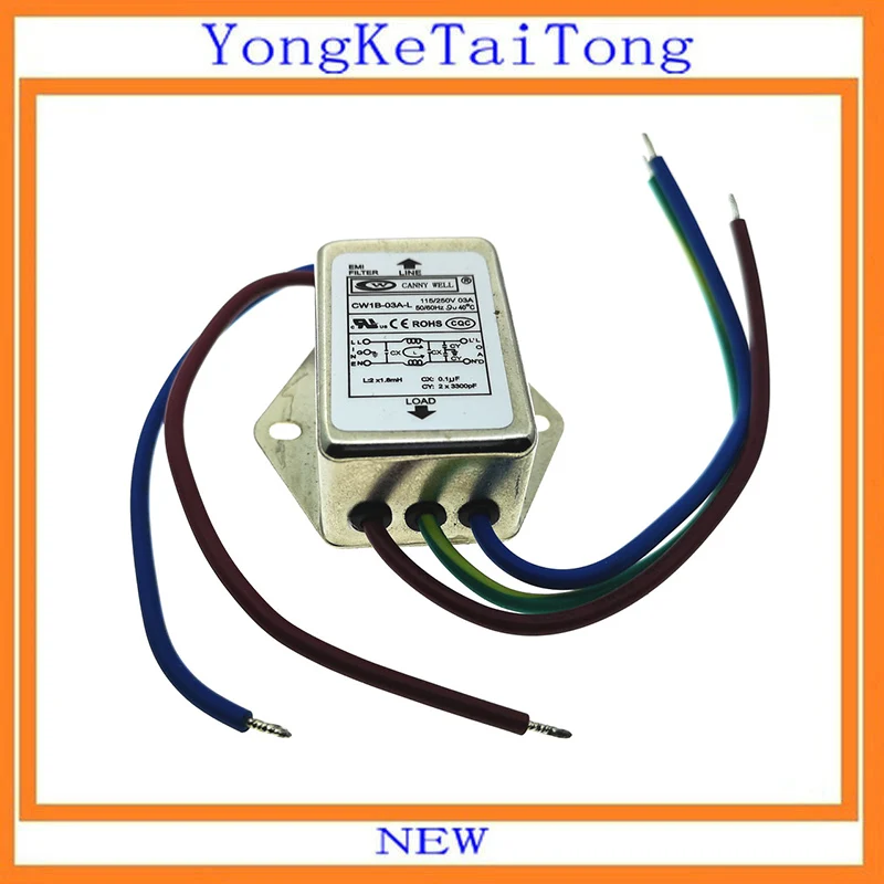 

10PCS CW1B-03A-L EMI Filter CW1B 3A 115V 250V CW1B 50/60Hz