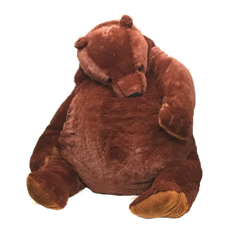 40cm -100cm simulation DJUNGELSKOG Brown Bear Giant Plush Teddy Bear Toy Stuffed Animals Soft Cushion Girl Kids Birthday Gift girl round drill diamond painting 30 40cm