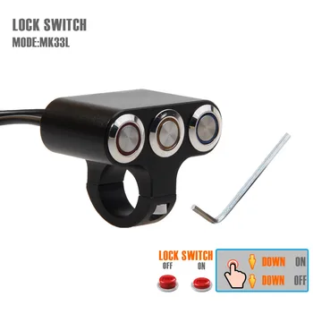 

Electric vehicle motorcycle handlebar LED indicator switch 22mm adjustable installation waterproof button switch DC12V