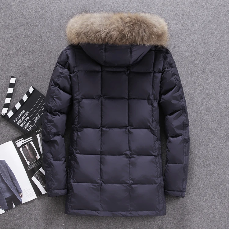 Мужской зимний пуховик с воротником из меха енота размеры 48 56|coat plus size|coats sizewinter down