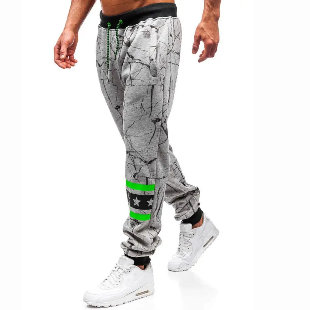 

Casual Strap print Trousers for Men Sportswear Sweatpants Joggers & Sweats Men's Pocket Black Gray