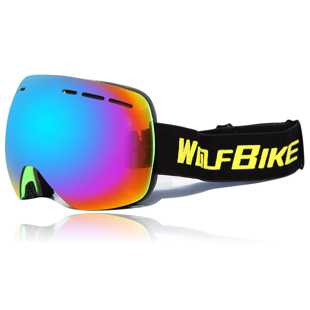 WOSAWE лыжные очки с чехлом набор UV400 противотуманные лыжные очки сферической формы двухслойные лыжные мужские и женские зимние очки - Цвет: ZP4953703