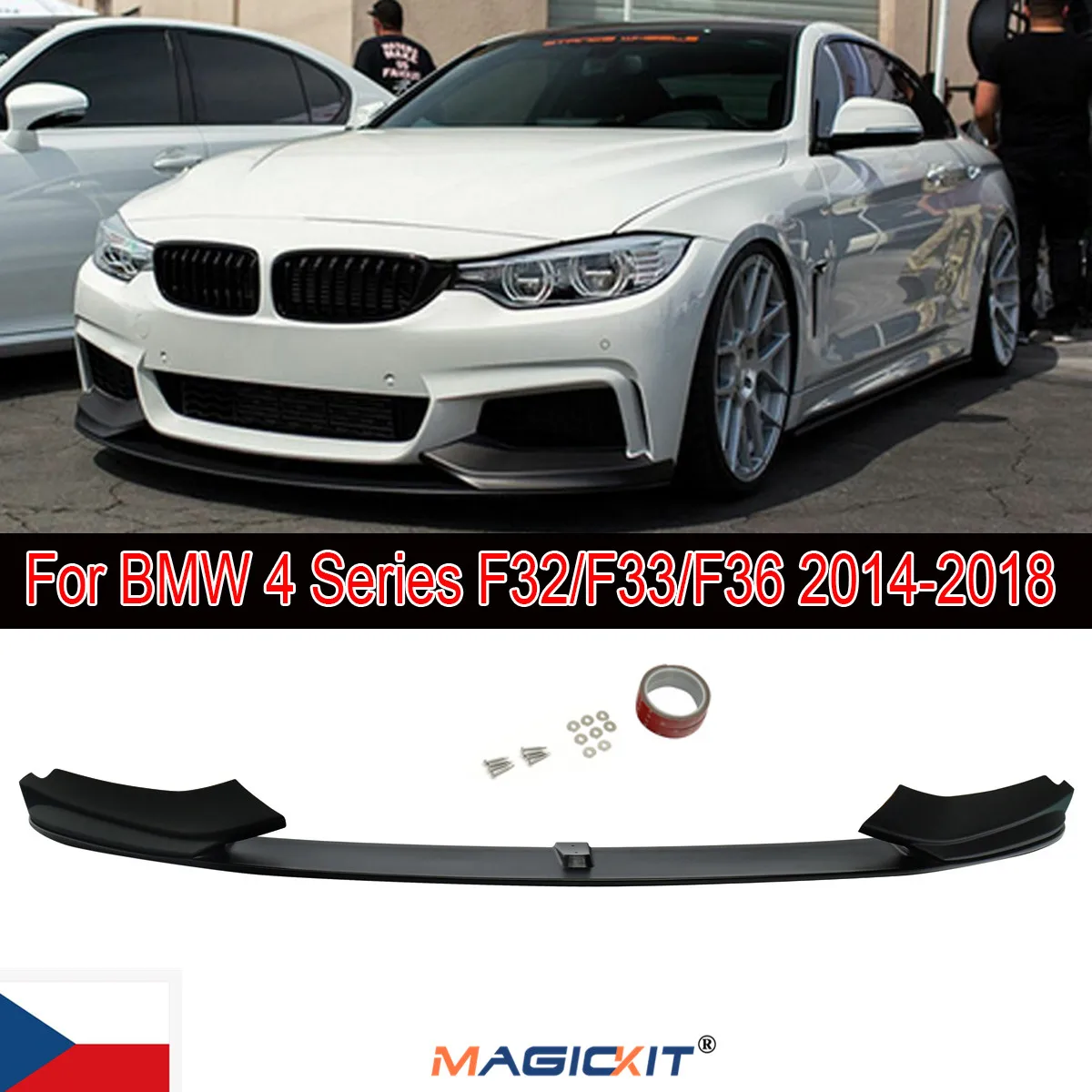 MagicKit M-PERFORMANCE передний спойлер сплиттер черная матовая искусственная кожа с