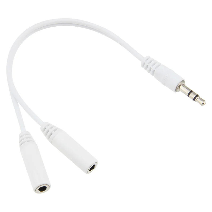 18cm White 3 5 Mm Earphone Headphone Splitter Cable Jack Male to Double Female Audio Cord for Laptop 300pcs