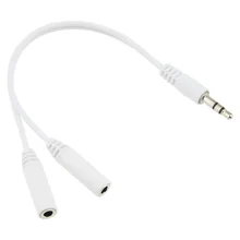 18cm White 3 5 Mm Earphone Headphone Splitter Cable Jack Male to Double Female Audio Cord for Laptop 300pcs