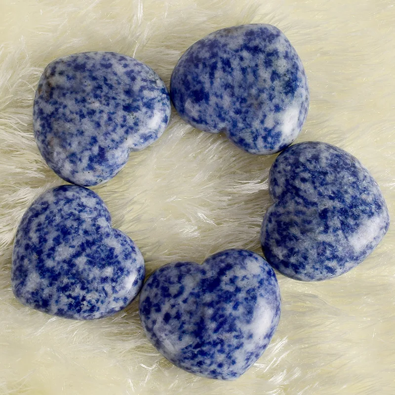 

Manufacturers Direct Selling Natural High Quality Blue Stone Heart Shape Decoration Creative Pendant Rough Diamond Craft Peach H