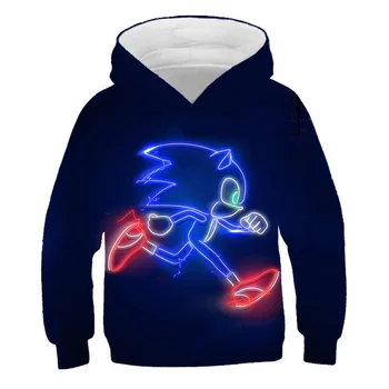 XINYOU 3D Sonic Hedgehog Summer 2021 Baby Bos Hoodies Kids Girls Cartoon Clothes Teens  Harajuku Pullover Coat Sweatshirt Tops 1