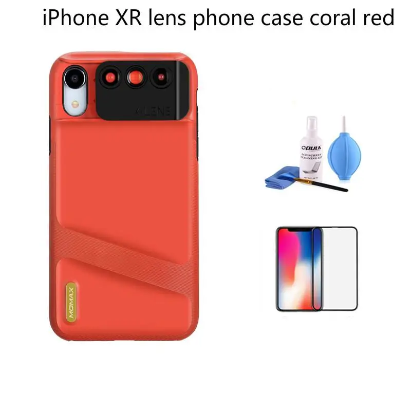 Moax объектив для телефона Xs Max широкоугольный Макро X двойная камера высокой четкости Artifact Xr фотография телефон оболочки длинный Focu - Цвет: Синий