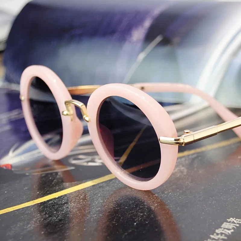 Vintage Kids Children's Stylish Retro Round Sunglasses Eyewear Lovely Girls Boys Sun Glasses Goggles ANTI-UV Shades UV400